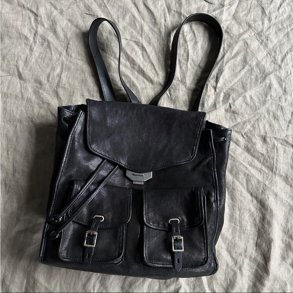 rag & bone Black Leather Backpack